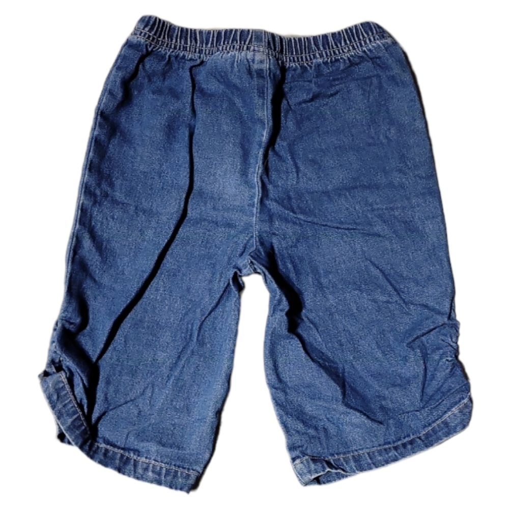 Toddler Faded Glory Pleated Sides Elastic Waist 2 Pockets Blue Jeans Sz 4T